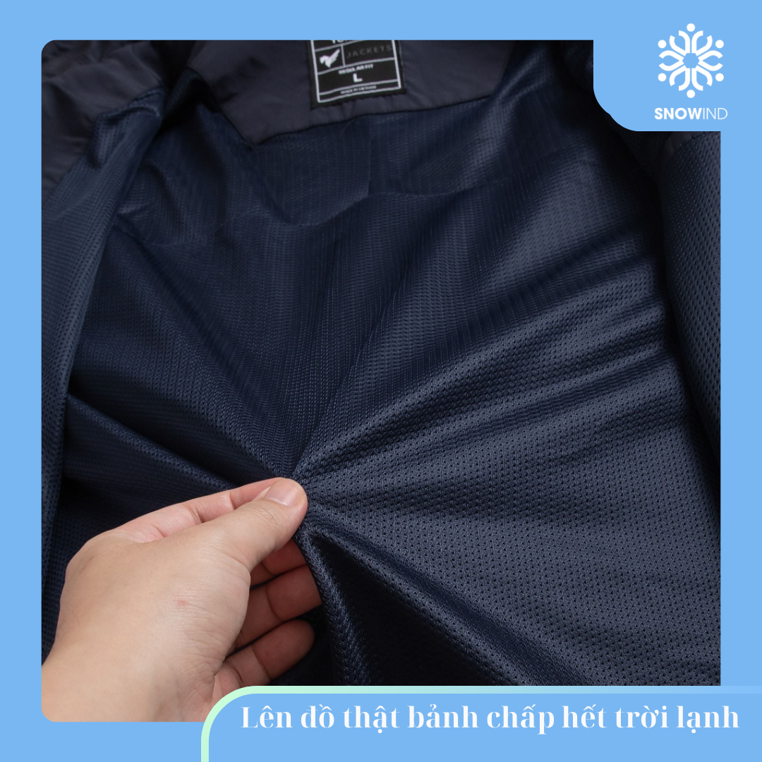Áo khoác bộ gió 2 lớp can phối mũ liền